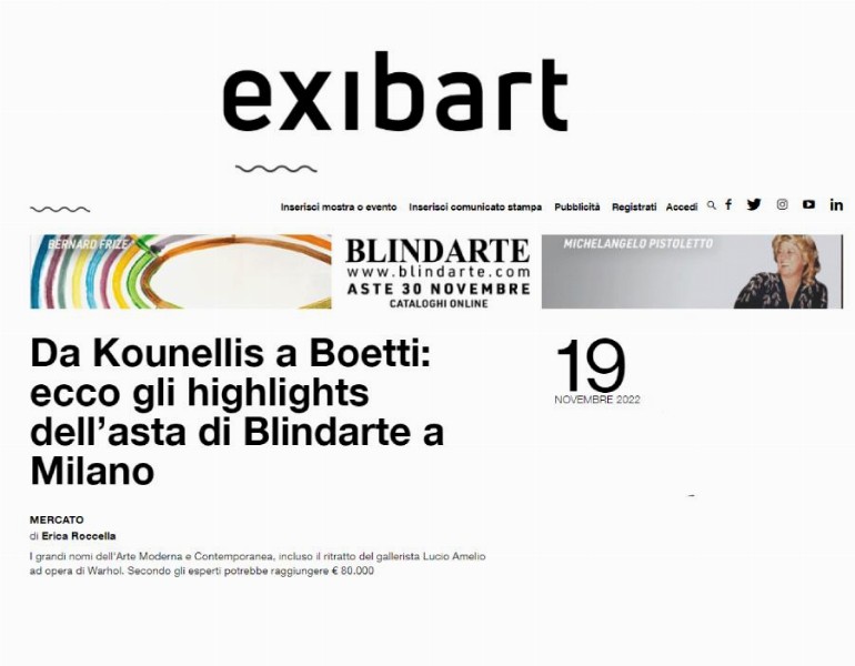 Articolo da Exibart del 19 Novembre 2022