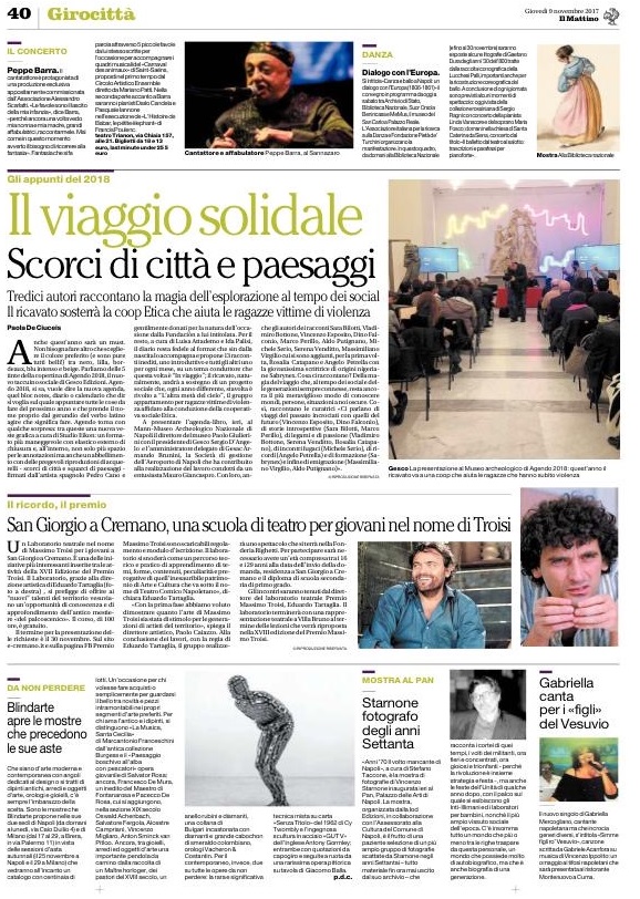 Il Mattino, 9/11/2017 - Blindarte apre le mostre che precedono le sue aste (di p.d.c.)