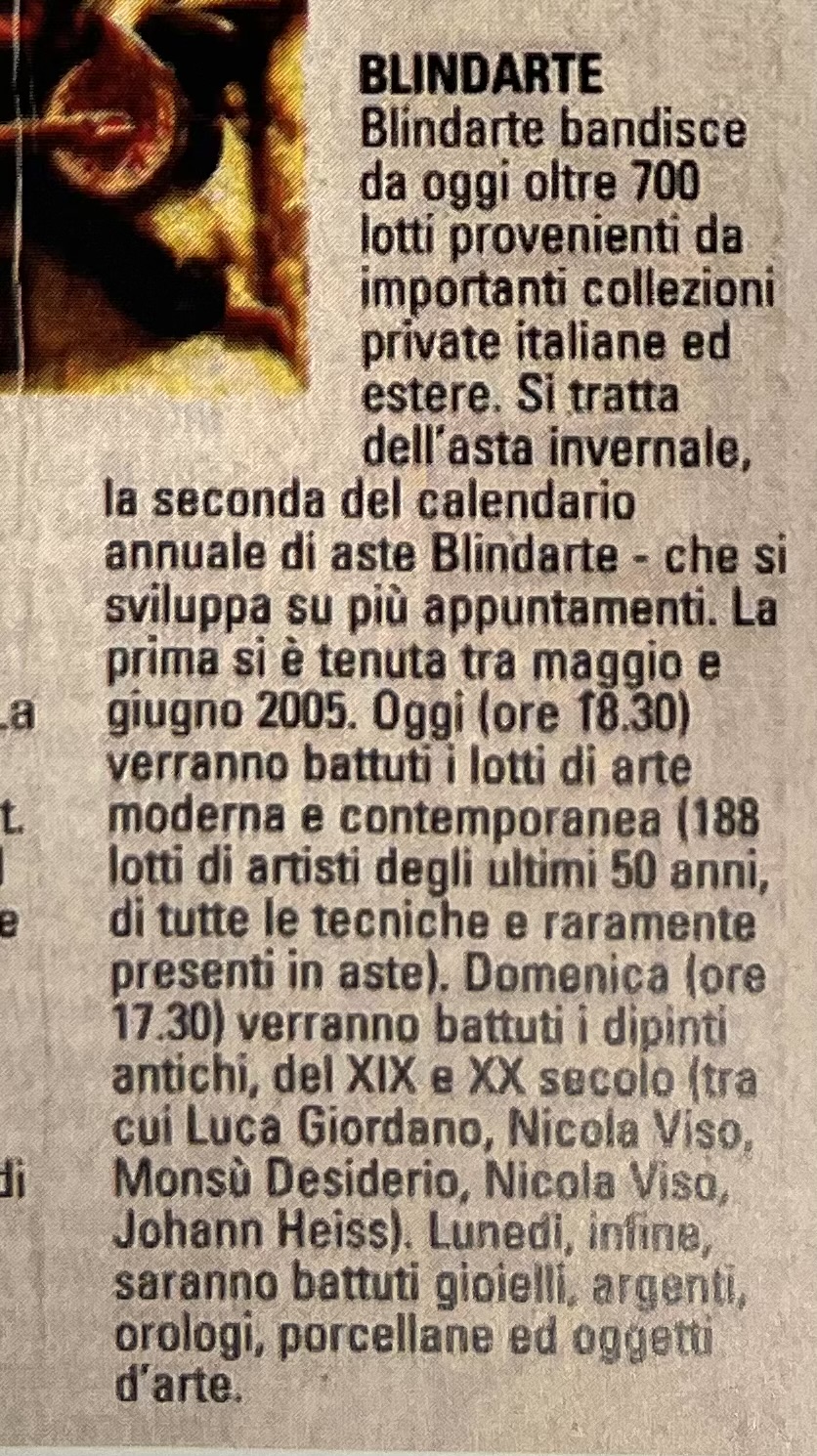 Corriere del Mezzogiorno, 16/12/2005 - Vernissage