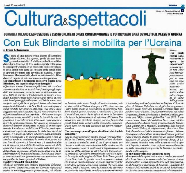 Article from Il Giornale di Napoli of 28 March 2022