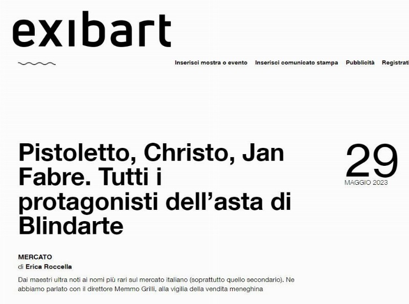 Articolo da EXIBART del 19 Maggio 2023