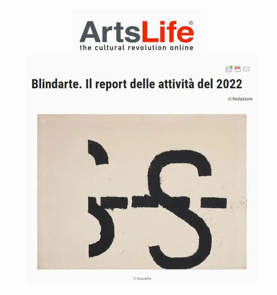Articolo da ArtsLife del 14 gennaio 2023