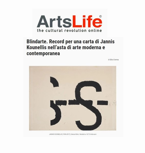 Articolo da ArtsLife del 13 dicembre 2022