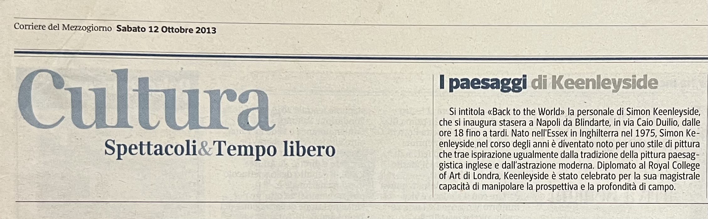 Corriere del Mezzogiorno, 12/10/2013