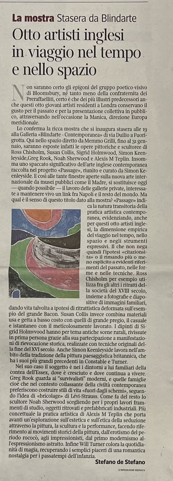 Corriere del Mezzogiorno, 27/10/2012 - Otto artisti inglesi in viaggio nel tempo e nello spazio. (di  [..]