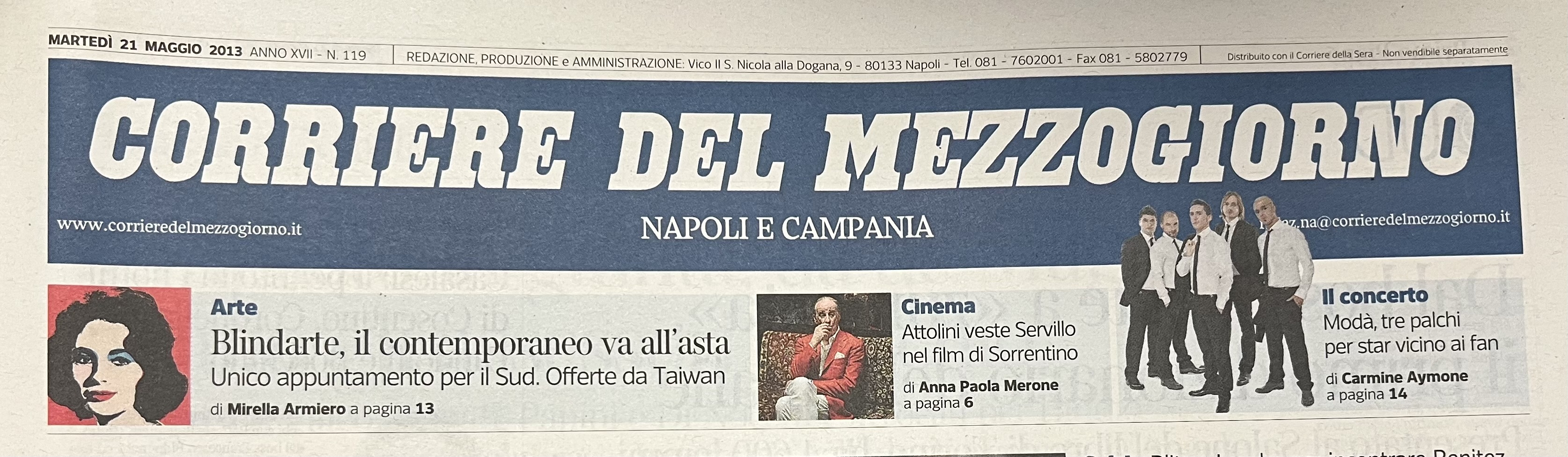 Corriere del Mezzogiorno,  21/5/2013 - Quel corpo messo all'asta. (di Mirella Armiero)